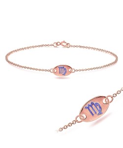 Rose Gold Plated Virgo Silver Bracelet BRS-149-RO-GP